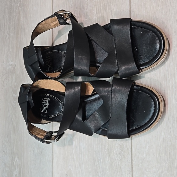 Sofft Women Strappy Leather Platform Sandals shoes sz 10M - Picture 3 of 11